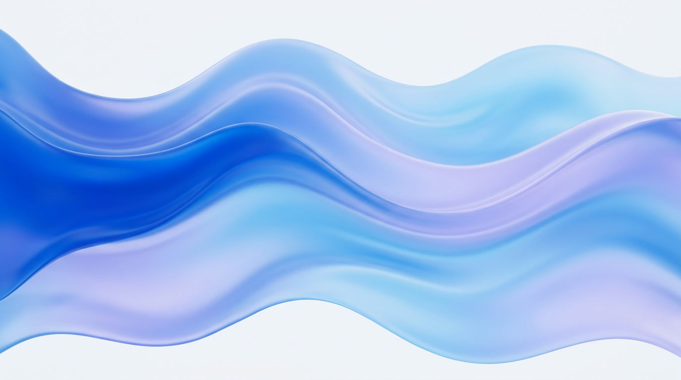 Flowing cobalt and violet translucent forms